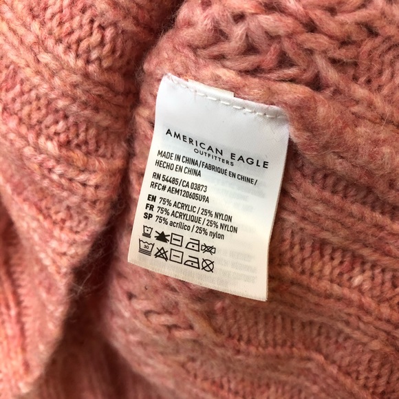 American Eagle Pink Knit Pullover Sweater Medium - Picture 6 of 7